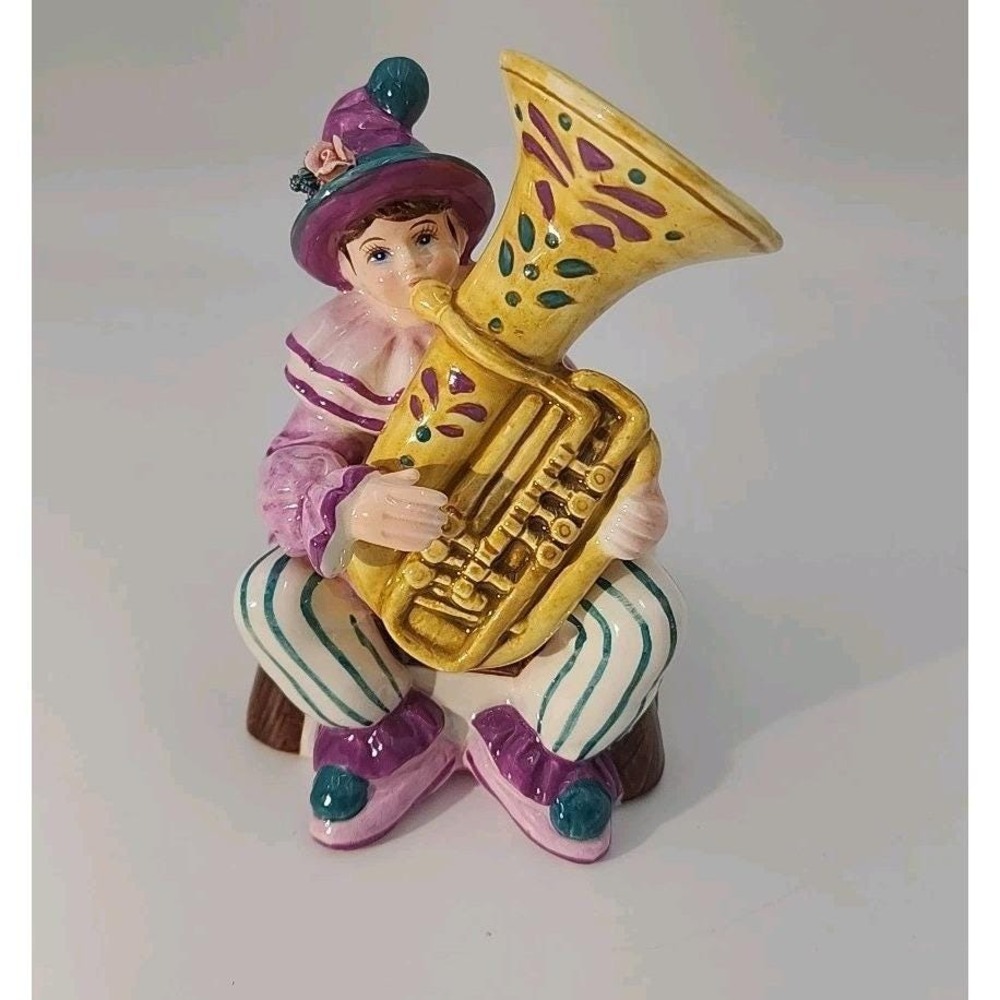Schmid Yamada Original 1994 Hand Painted Music Box Clown Musician Plays‎ CABARET